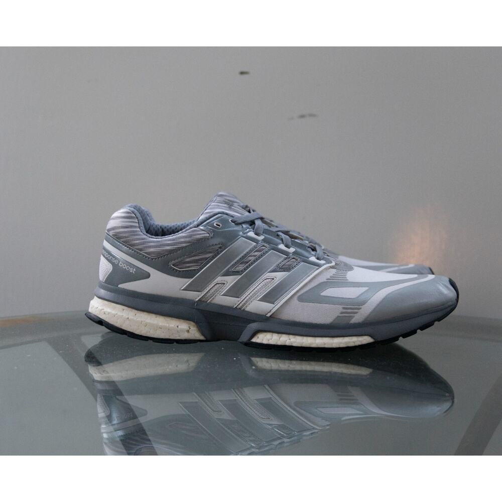 Men's Adidas Response Boost  Techfit Running Shoes White Grey Size‎ 12.5